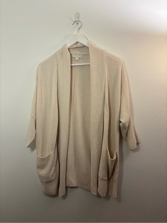 Barefoot Dreams Sweaters - Barefoot Dreams Light Cream Open Cardigan with Front Pockets Size S/M
